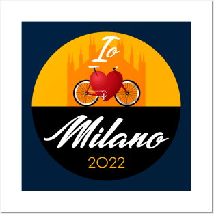 Io ❤️🚲 Milano (Yellow) Posters and Art